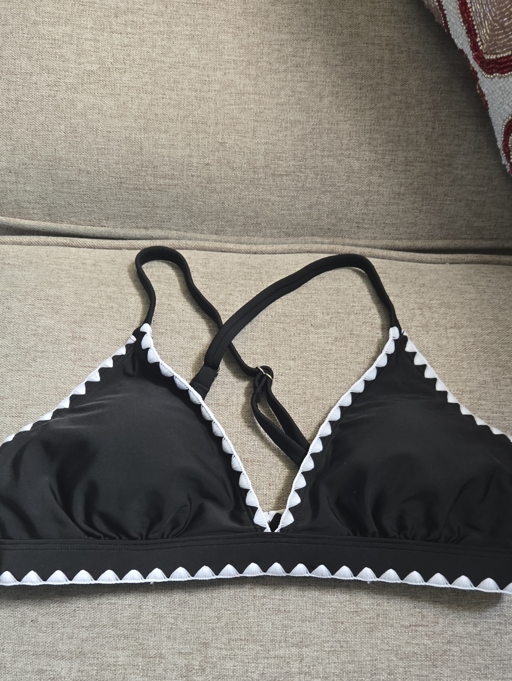 Younique Black Bikini Set with White Trim - Picture 2 of 6